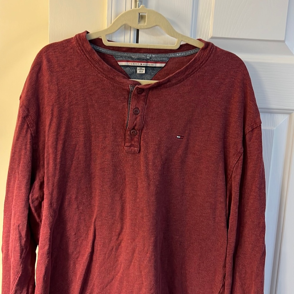 Tommy Hilfiger red long sleeve shirt. Size XXL.